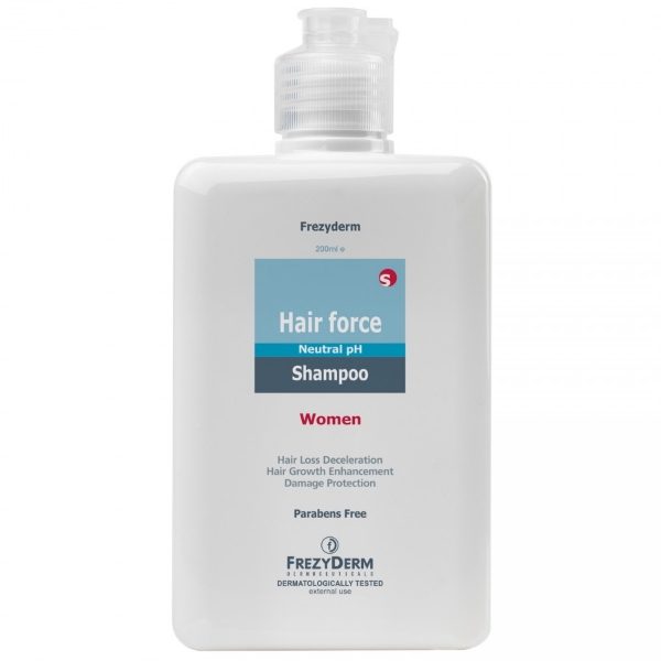 Σαμπουάν για γυναικεία τριχόπτωση Frezyderm Hair Force Women 200ml για αδύναμα μαλλιά και καθημερινή φροντίδα ενδυνάμωσης