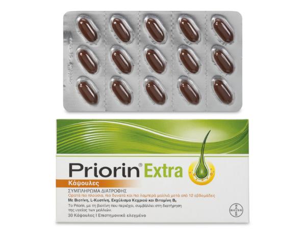 Εικόνα της PRIORIN Extra Συμπλήρωμα Διατροφής Κατά Της Τριχόπτωσης 30caps