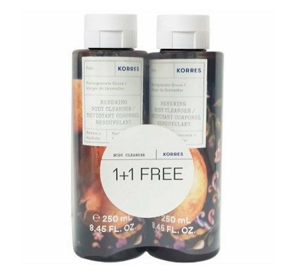 Εικόνα της Korres Renewing Body Cleanser Pomegranate Grove 1+1 ΔΩΡΟ 2x250ml