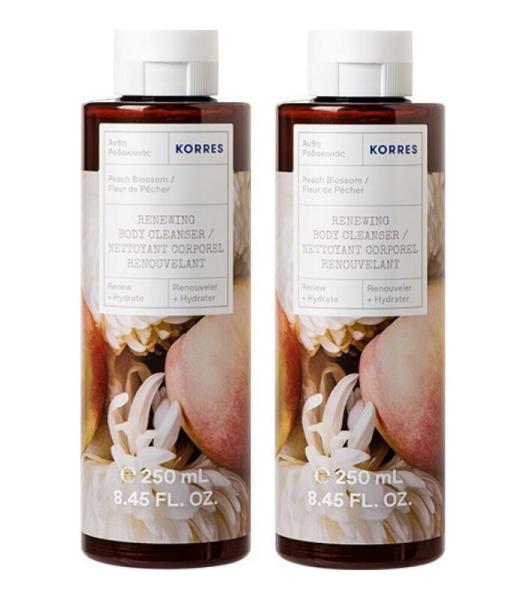 Εικόνα της Korres Άνθη Ροδακινιάς Renewing Body Cleanser 1+1 Δώρο 2x250ml
