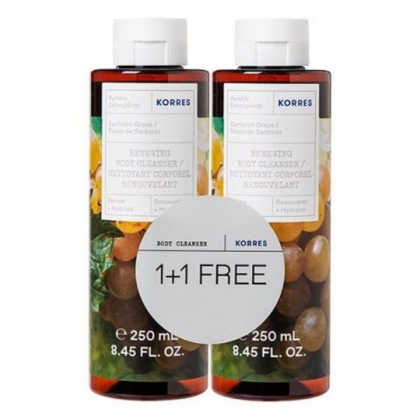 Εικόνα της Korres Santorini Grape Renewing Body Cleanser 1+1 Δώρο 2x250ml