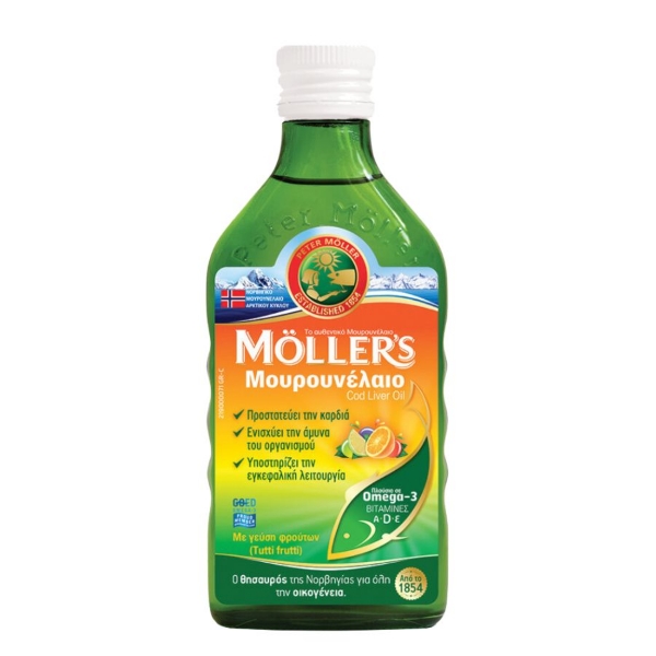 Εικόνα της Moller’s Μουρουνέλαιο Tutti Frutti 250ml Ωμέγα 3