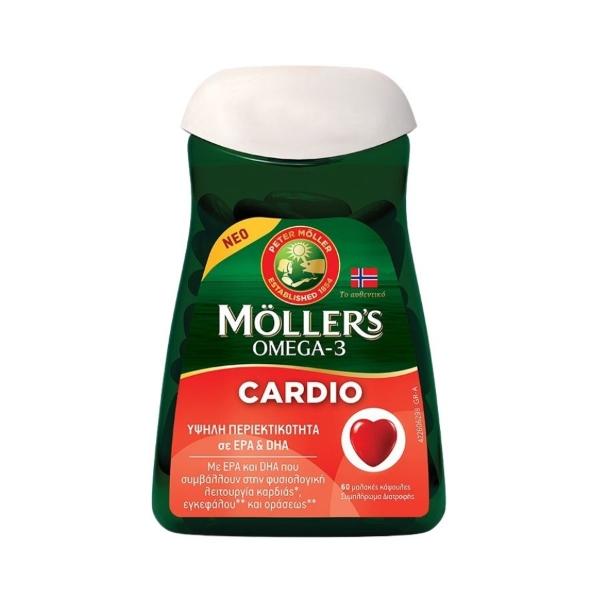 Εικόνα της Moller's Omega-3 Cardio Μουρουνέλαιο και Ιχθυέλαιο 60caps