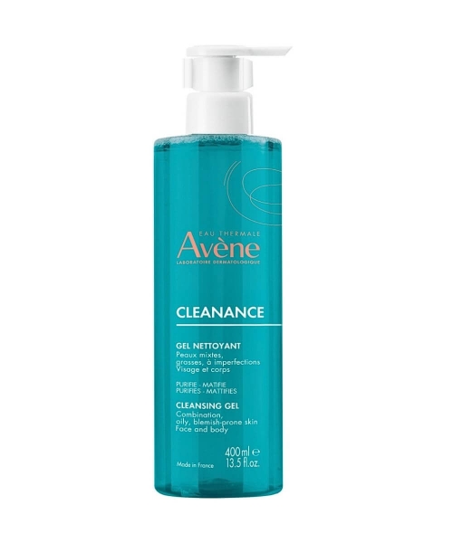 Gel καθαρισμού προσώπου Cleanance για λιπαρό δέρμα με τάση ακμής Avène 400ml