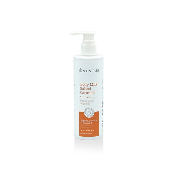 Imel Ventus Salted Caramel Vegan Ενυδατικό Γαλάκτωμα Σώματος 250ml με Aloe Vera και άρωμα αλατισμένης καραμέλας
