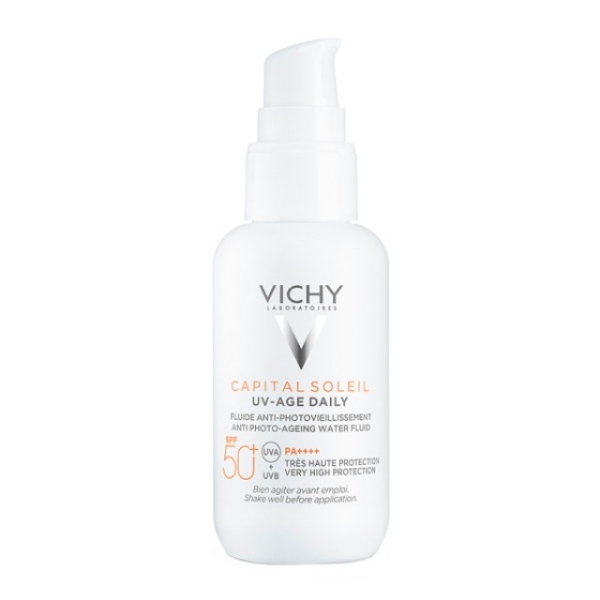 Αντηλιακή κρέμα προσώπου Vichy Capital Soleil UV-Age Daily SPF50 40ml για καθημερινή προστασία από τον ήλιο και σημάδια φωτογήρανσης