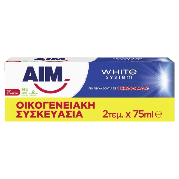 Λευκαντική οδοντόκρεμα System 2x75ml της AIM