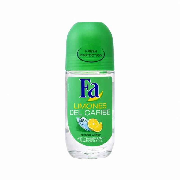 Αποσμητικό roll-on Fa Caribbean Lemon 50ml με δροσερό άρωμα λεμονιού για καθημερινή φρεσκάδα