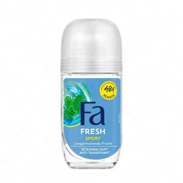 Ανδρικό αποσμητικό roll-on Fa Fresh Sport 50ml με δροσερό αθλητικό άρωμα για καθημερινή φρεσκάδα