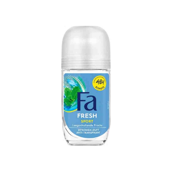 Ανδρικό αποσμητικό roll-on Fa Fresh Sport 50ml με δροσερό αθλητικό άρωμα για καθημερινή φρεσκάδα